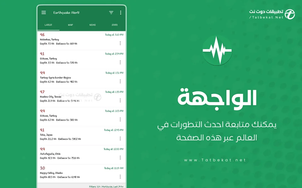 رصد الزلازل مباشر
